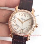 Chopard Happy Diamonds Replica Watch White Dial with Diamond Bezel 